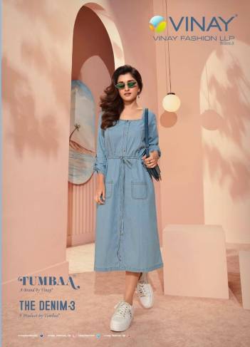 Denim Vol 3 By Vinay Designer Partywear Denim Kurti Collection